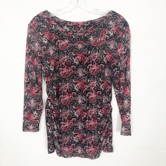 Y2K GNW Top Womens Medium Retro Floral Mesh Boho Fairygoth Whimsygoth Grunge - Picture 1 of 9